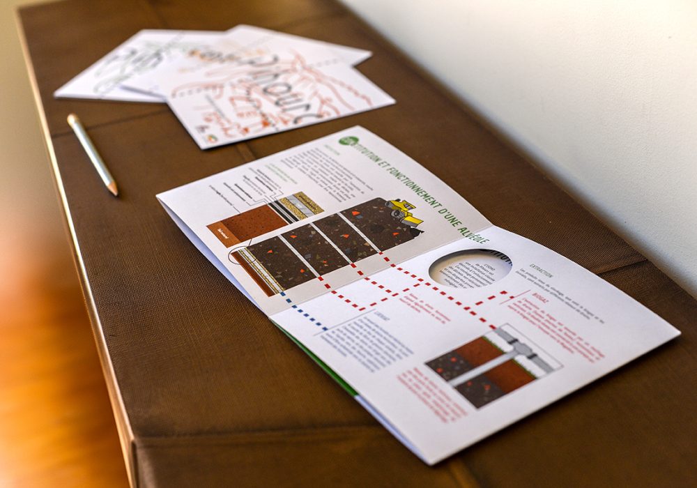 Ensemble de dépliants conçus pour le SYSTOM des Pyrénées, présentant l'ensemble de ses activités. Conçu dans un esprit pragmatique autant que ludique, ce jeu de document est basé sur des illustrations, des textes concis et des découpes originales.